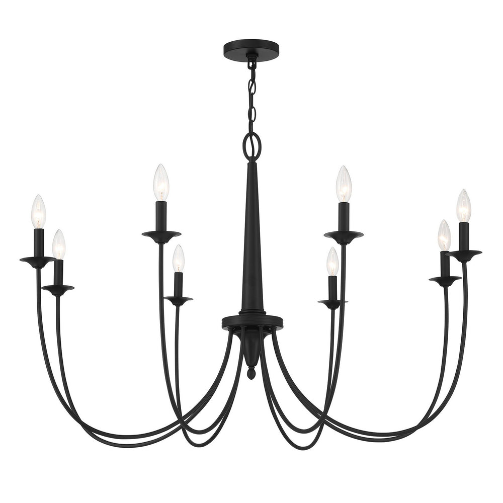 Savoy House - Eight Light Chandelier - Stonecrest - Matte Black- Union Lighting Luminaires Decor