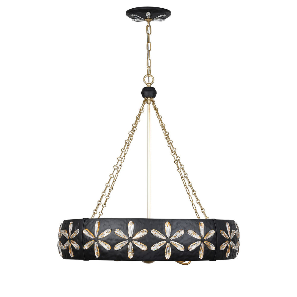 Savoy House - Six Light Chandelier - Venice - Metropolis Black/Gold- Union Lighting Luminaires Decor