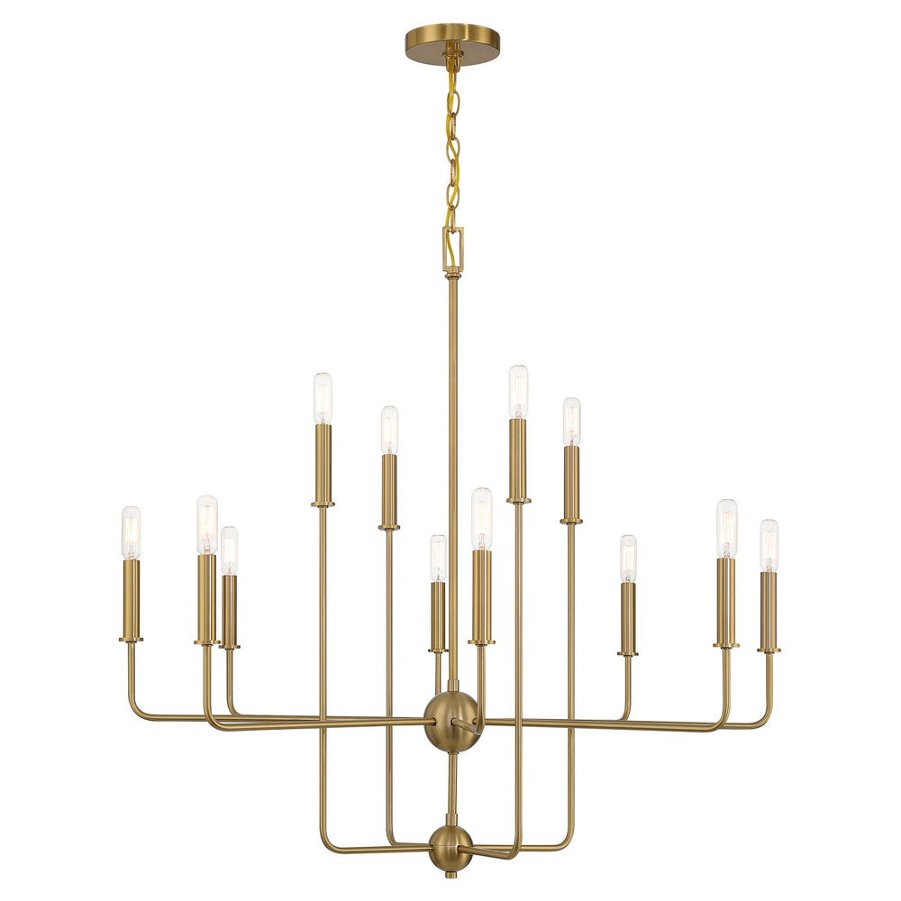 Savoy House - 12 Light Chandelier - Avondale - Warm Brass- Union Lighting Luminaires Decor