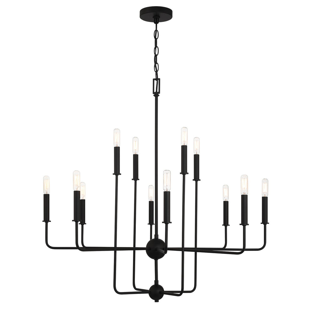 Savoy House - 12 Light Chandelier - Avondale - Matte Black- Union Lighting Luminaires Decor