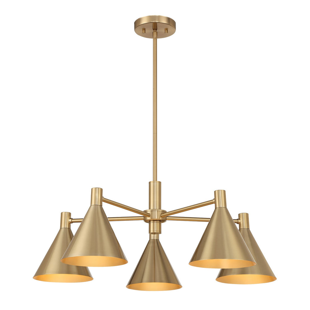 Savoy House - Five Light Chandelier - Pharos - Noble Brass- Union Lighting Luminaires Decor