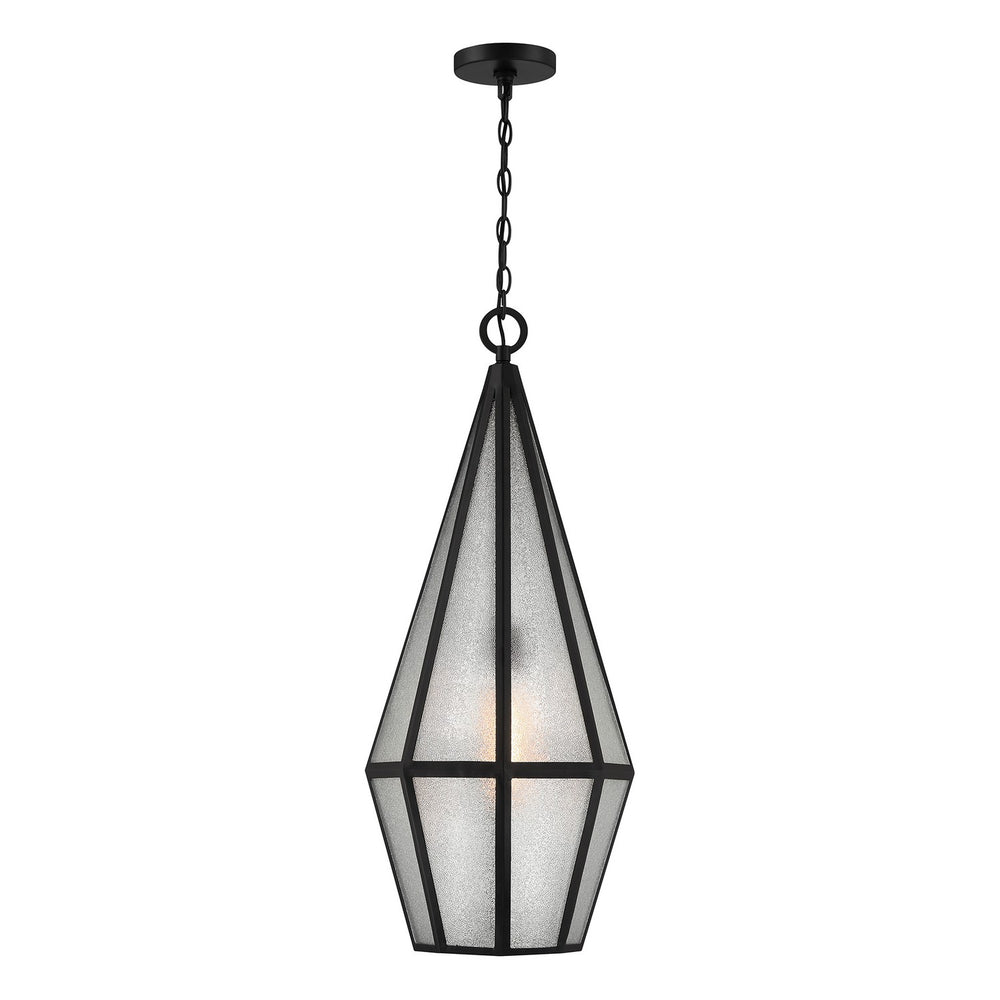 Savoy House - One Light Outdoor Hanging Lantern - Peninsula - Matte Black- Union Lighting Luminaires Decor