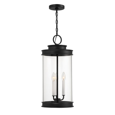 Savoy House - Three Light Outdoor Hanging Lantern - Englewood - Matte Black- Union Lighting Luminaires Decor
