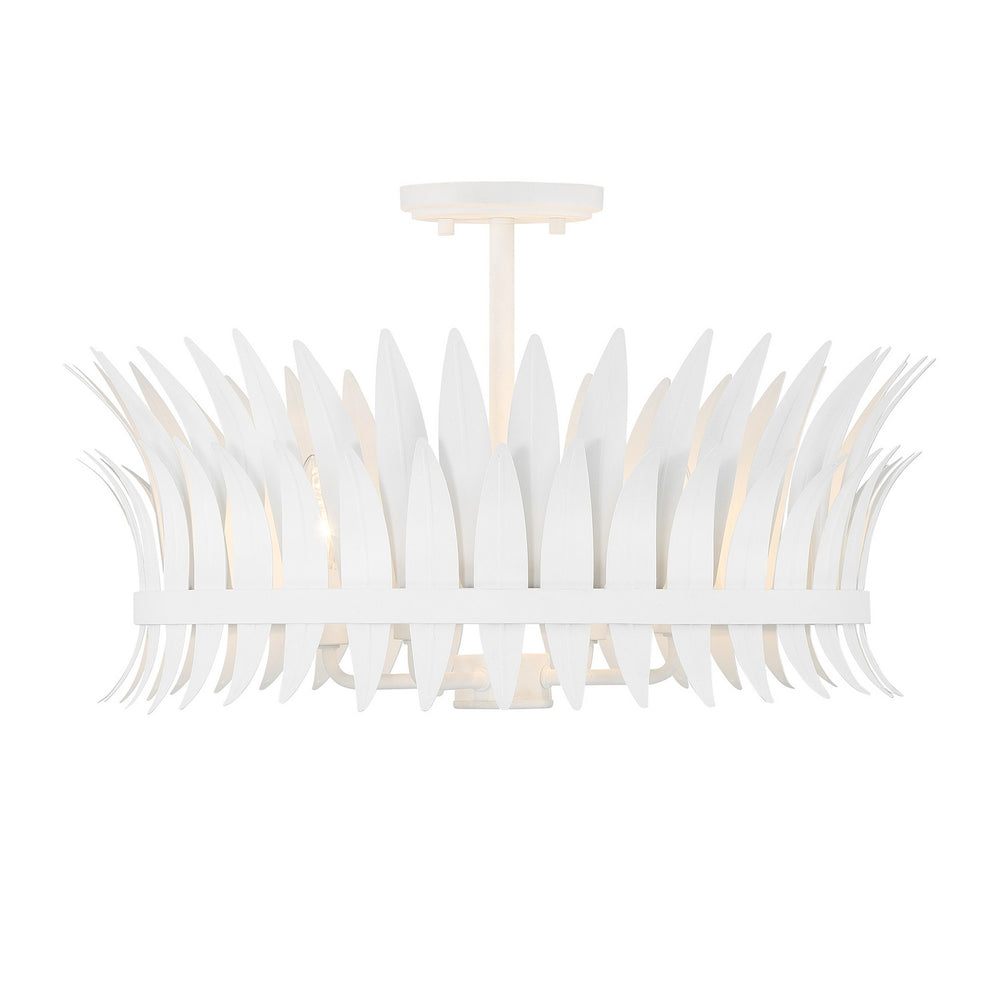 Savoy House - Four Light Semi-Flush Mount - Ensley - Bisque White- Union Lighting Luminaires Decor