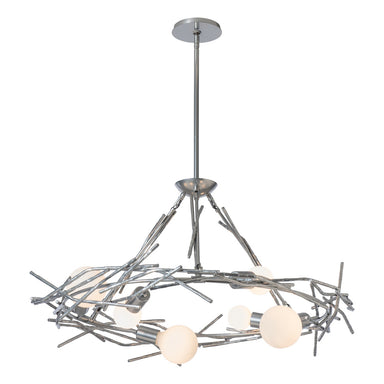 Hubbardton Forge - Six Light Pendant - Brindille - Sterling- Union Lighting Luminaires Decor