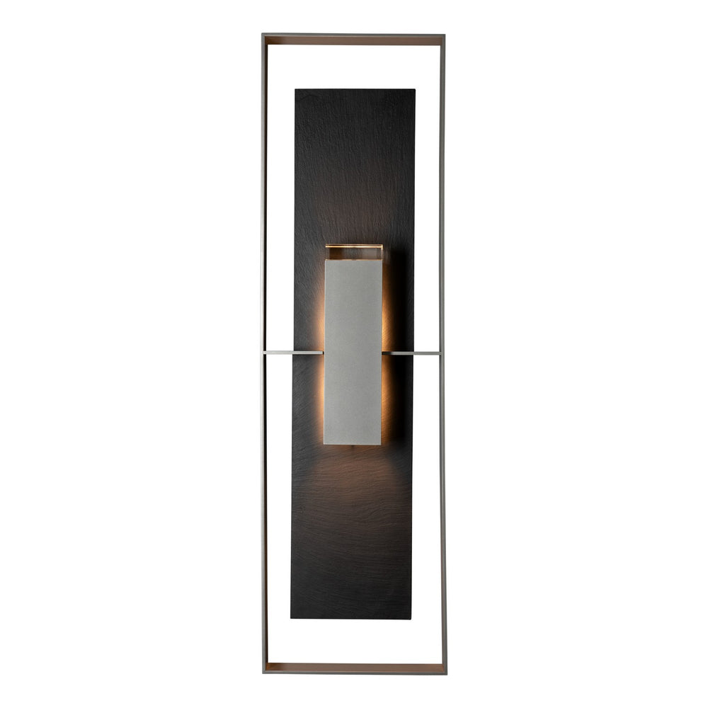 Hubbardton Forge - Two Light Outdoor Wall Sconce - Shadow Box - Coastal Burnished Steel- Union Lighting Luminaires Decor