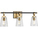 Progress Canada - Three Light Bath & Vanity - Cassell - Vintage Brass- Union Lighting Luminaires Decor