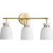 Progress Canada - Three Light Bath & Vanity - Lexie - Brushed Gold- Union Lighting Luminaires Decor