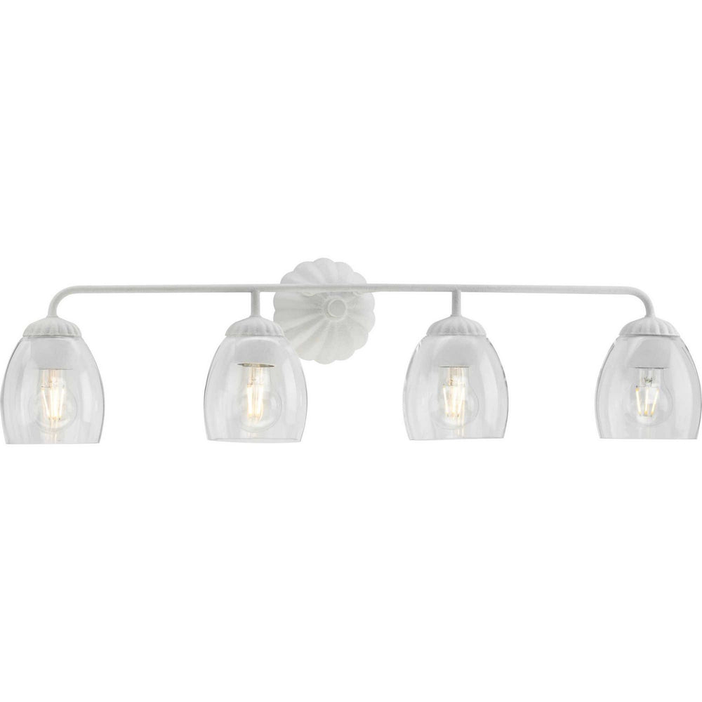 Progress Canada - Four Light Bath & Vanity - Quillan - White Plaster- Union Lighting Luminaires Decor