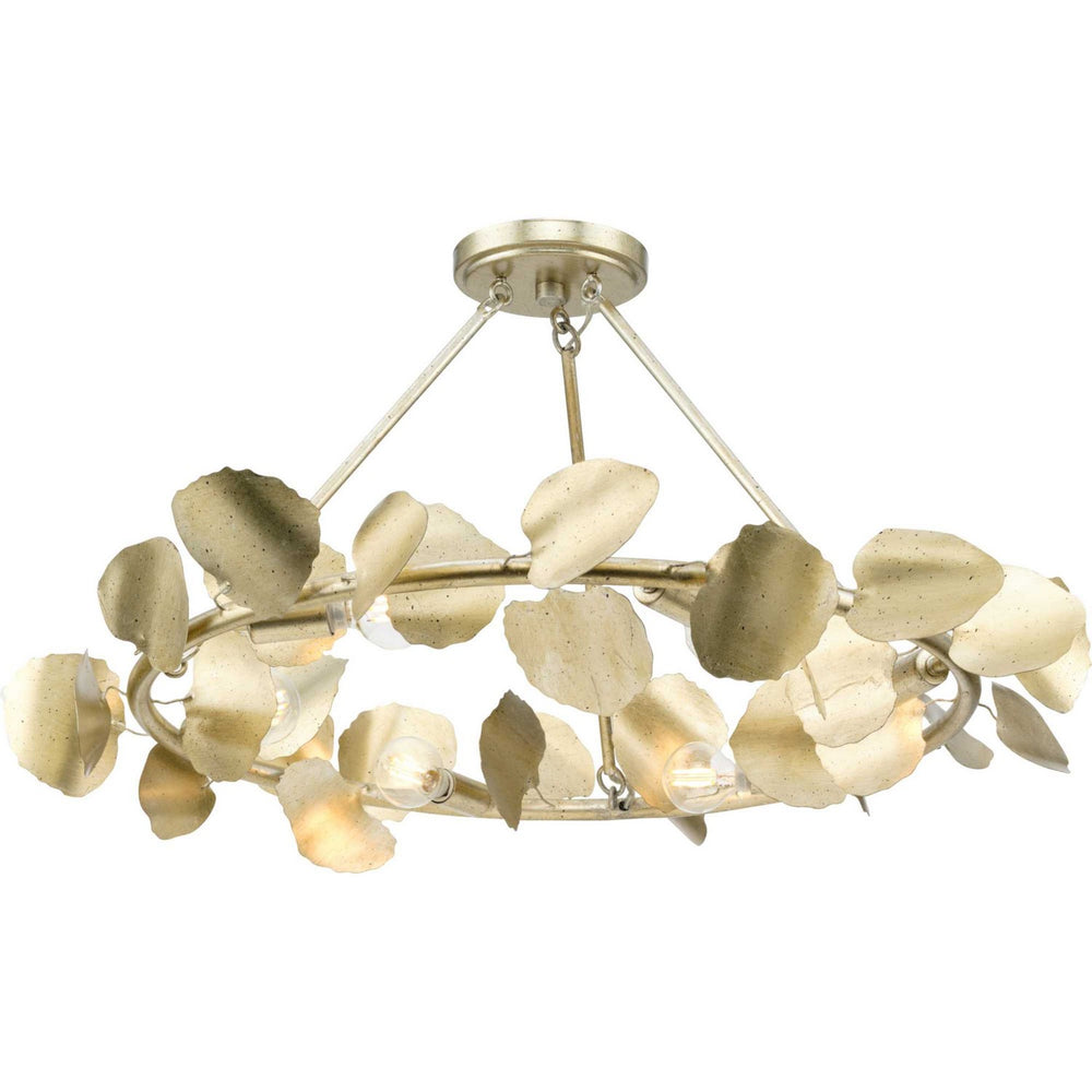 Progress Canada - Six Light Flush Mount - Laurel - Gilded Silver- Union Lighting Luminaires Decor