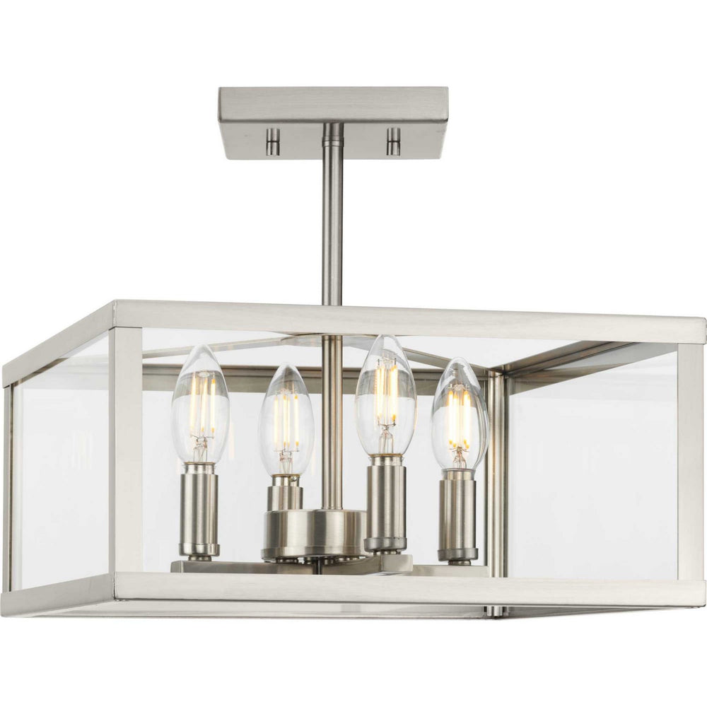 Progress Canada - Four Light Semi-Flush Mount - Hillcrest - Brushed Nickel- Union Lighting Luminaires Decor