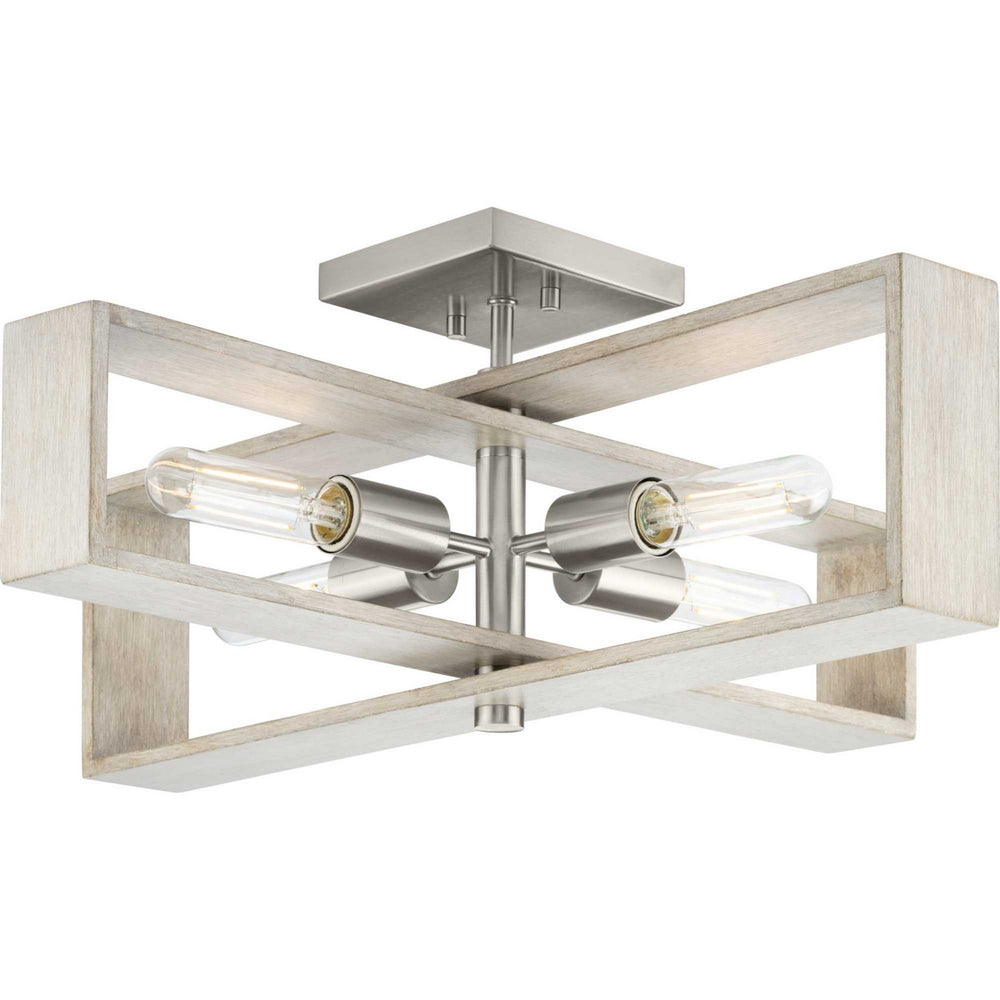Progress Canada - Four Light Flush Mount - Boundary - Brushed Nickel- Union Lighting Luminaires Decor