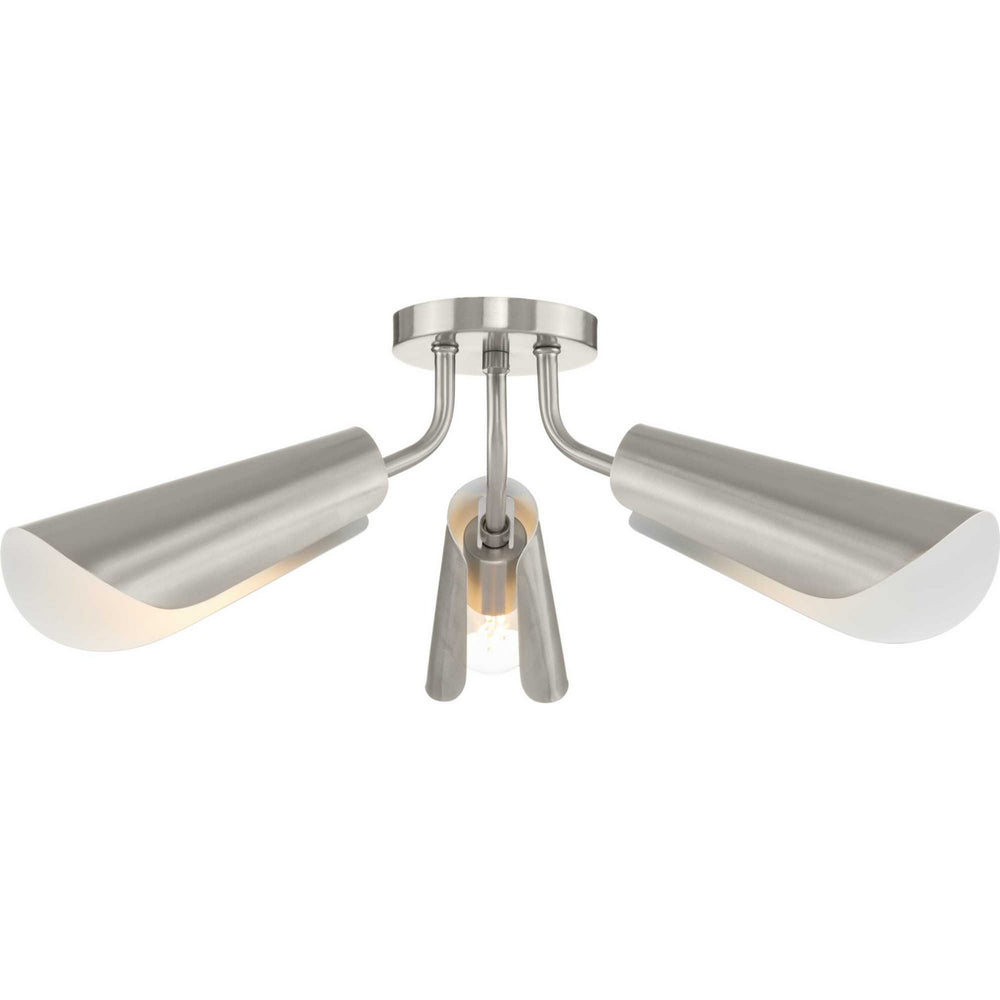 Progress Canada - Three Light Flush Mount - Cornett - Brushed Nickel- Union Lighting Luminaires Decor