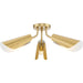Progress Canada - Three Light Flush Mount - Cornett - Brushed Gold- Union Lighting Luminaires Decor