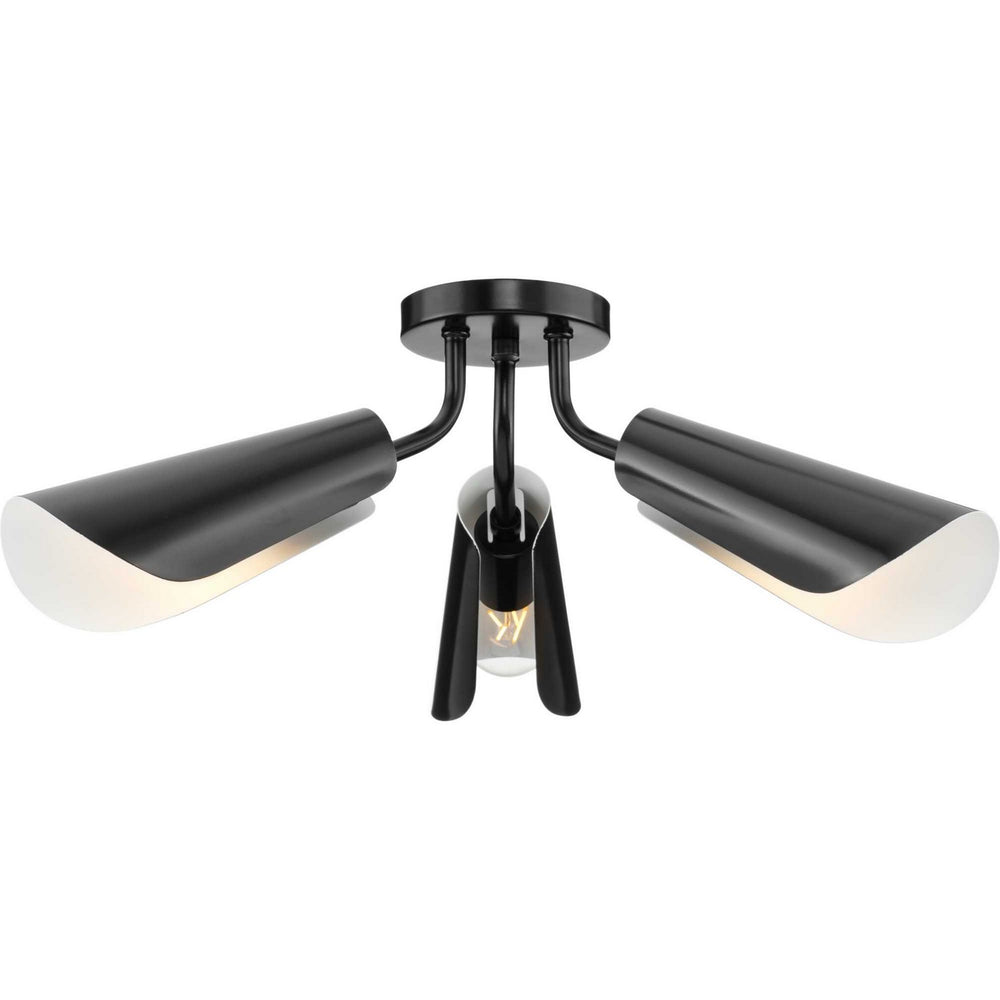 Progress Canada - Three Light Flush Mount - Cornett - Matte Black- Union Lighting Luminaires Decor