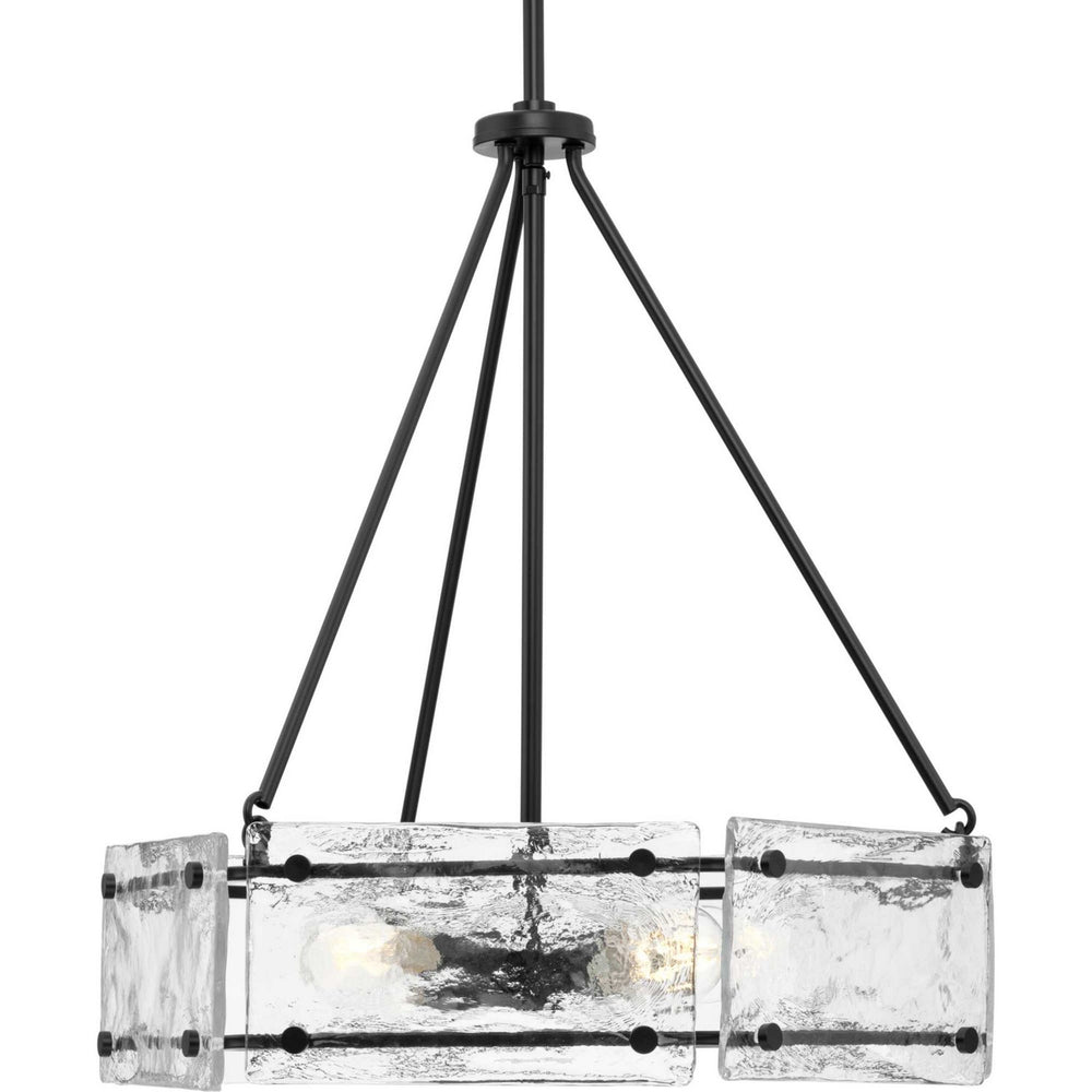 Progress Canada - Four Light Chandelier - Rivera - Matte Black- Union Lighting Luminaires Decor