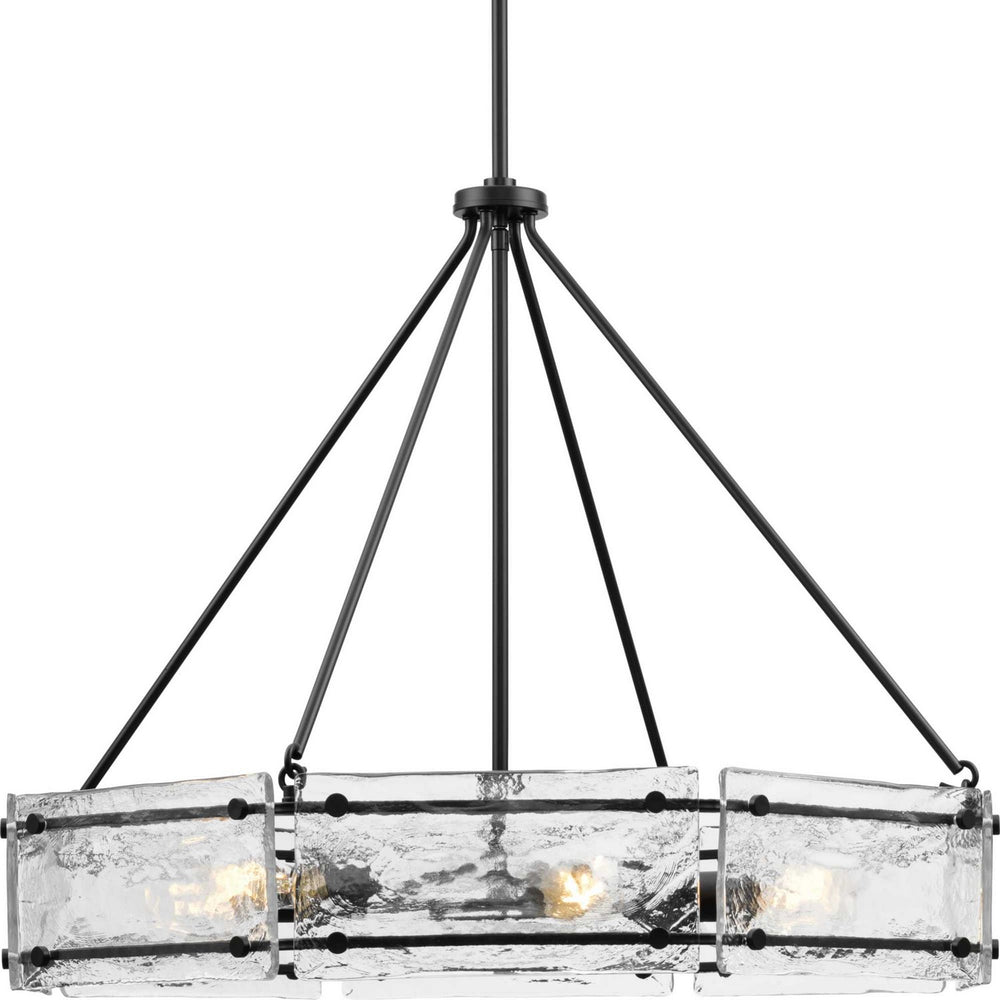 Progress Canada - Six Light Chandelier - Rivera - Matte Black- Union Lighting Luminaires Decor