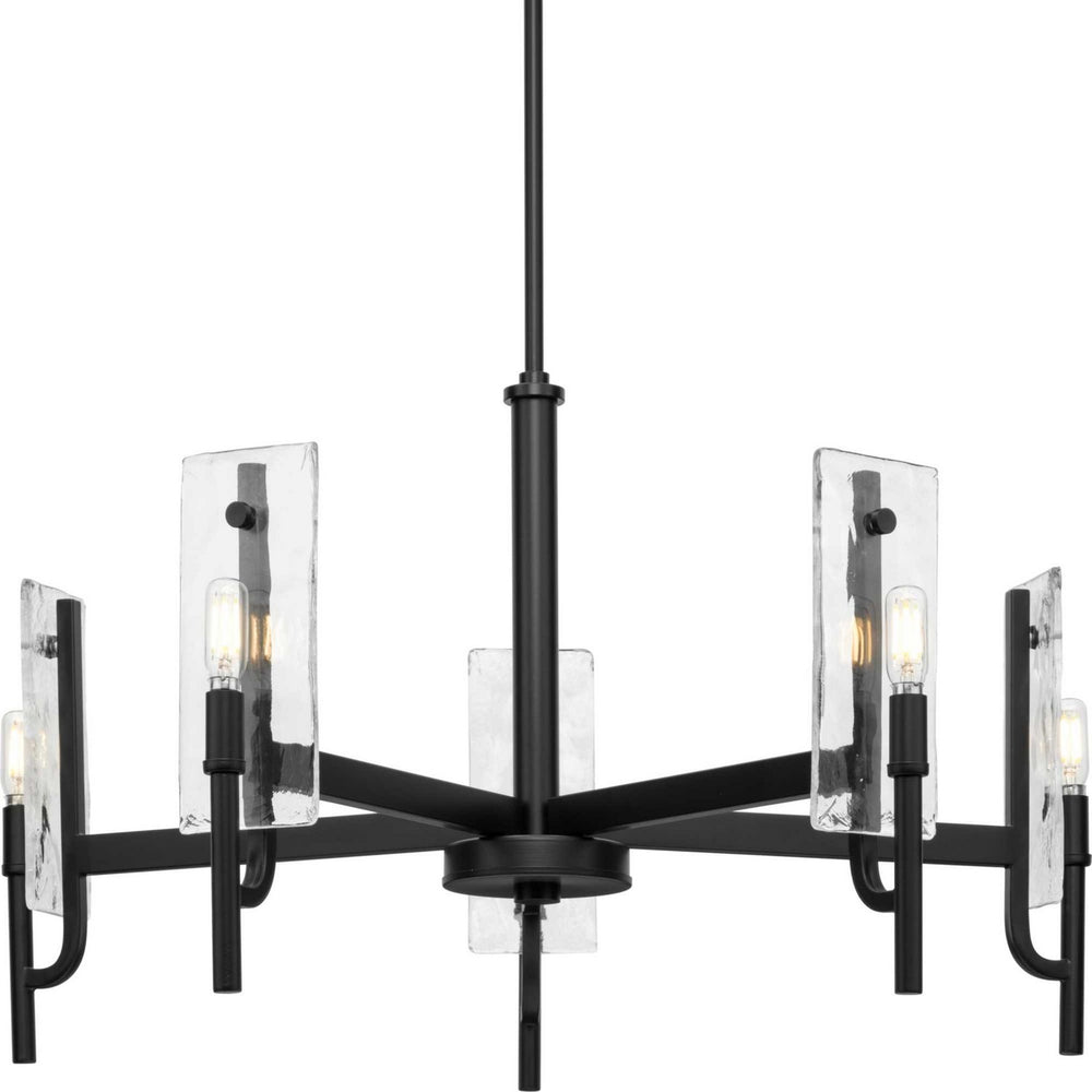 Progress Canada - Five Light Chandelier - Rivera - Matte Black- Union Lighting Luminaires Decor