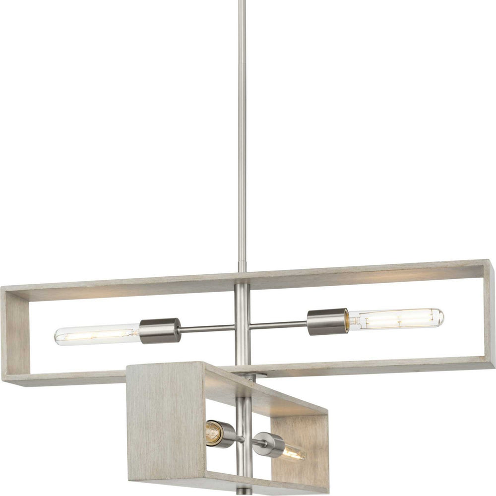 Progress Canada - Four Light Chandelier - Boundary - Brushed Nickel- Union Lighting Luminaires Decor