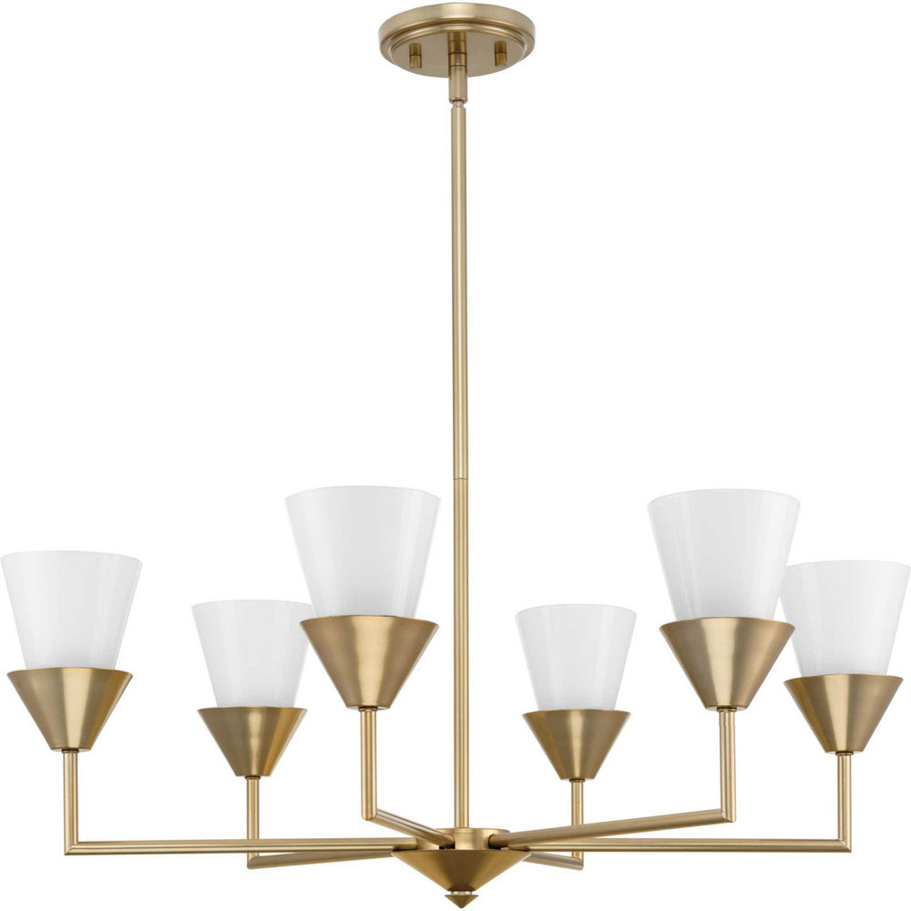 Progress Canada - Six Light Chandelier - Pinellas - Soft Gold- Union Lighting Luminaires Decor