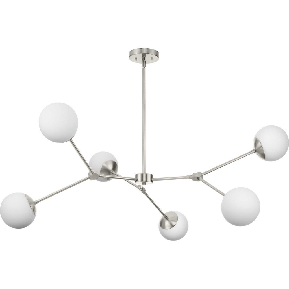 Progress Canada - Six Light Chandelier - Haas - Brushed Nickel- Union Lighting Luminaires Decor