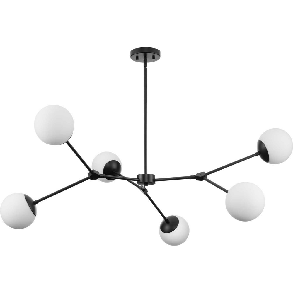 Progress Canada - Six Light Chandelier - Haas - Matte Black- Union Lighting Luminaires Decor