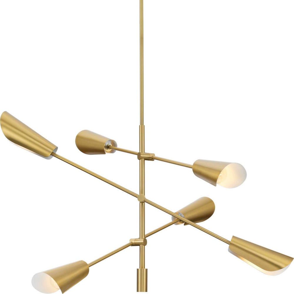Progress Canada - Six Light Chandelier - Cornett - Brushed Gold- Union Lighting Luminaires Decor