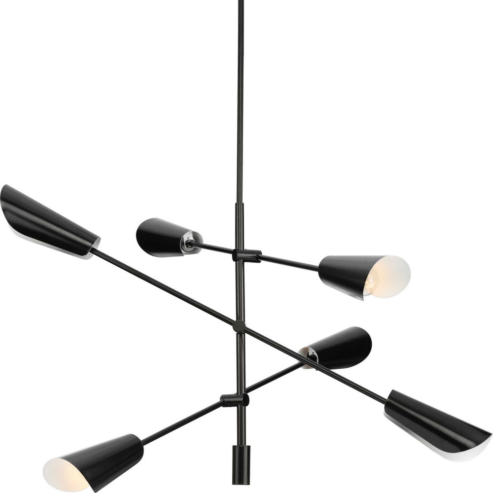 Progress Canada - Six Light Chandelier - Cornett - Matte Black- Union Lighting Luminaires Decor
