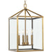 Progress Canada - Four Light Foyer Pendant - Hillcrest - Vintage Brass- Union Lighting Luminaires Decor