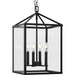 Progress Canada - Four Light Foyer Pendant - Hillcrest - Matte Black- Union Lighting Luminaires Decor