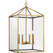 Progress Canada - Four Light Foyer Pendant - Hillcrest - Vintage Brass- Union Lighting Luminaires Decor