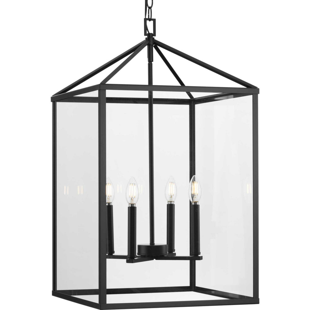 Progress Canada - Four Light Foyer Pendant - Hillcrest - Matte Black- Union Lighting Luminaires Decor
