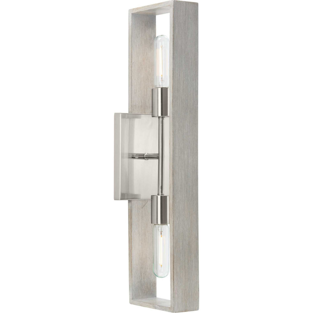Progress Canada - Two Light Wall Bracket - Boundary - Brushed Nickel- Union Lighting Luminaires Decor