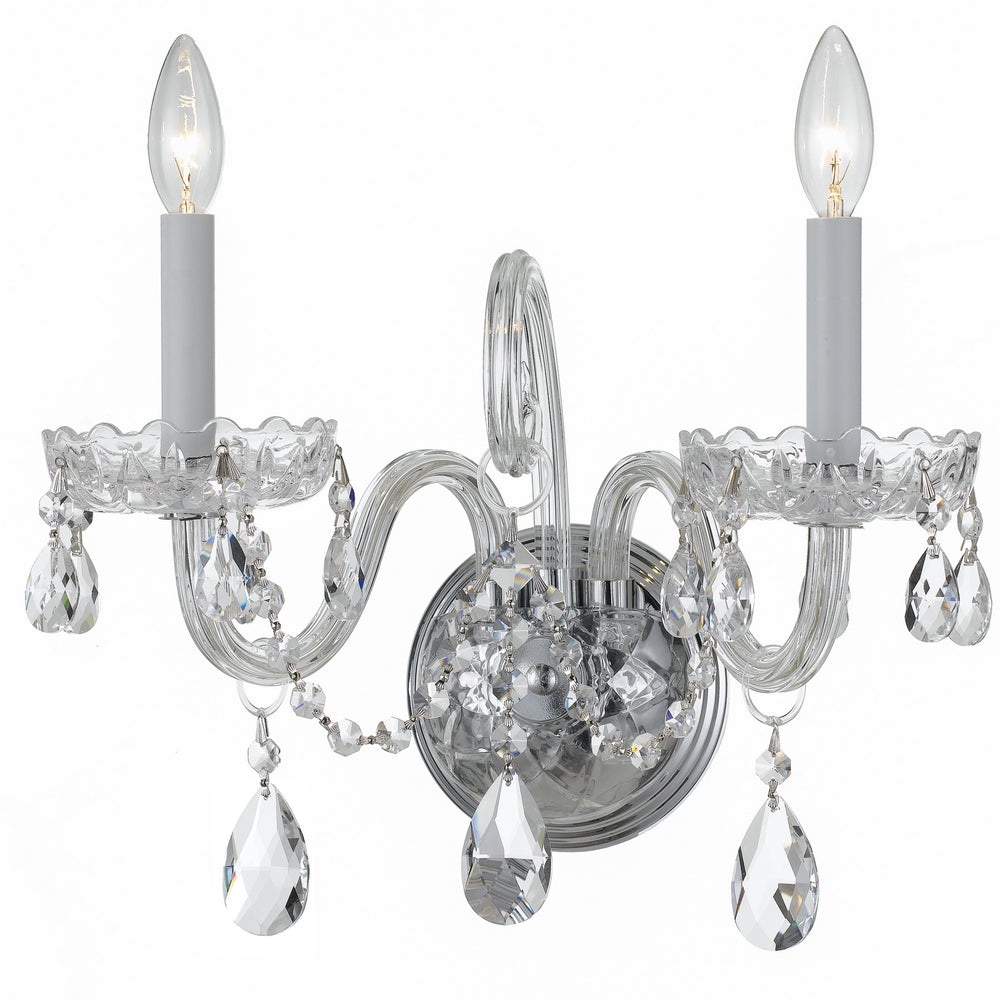 Crystorama - Two Light Wall Sconce - Traditional Crystal - Polished Chrome- Union Lighting Luminaires Decor