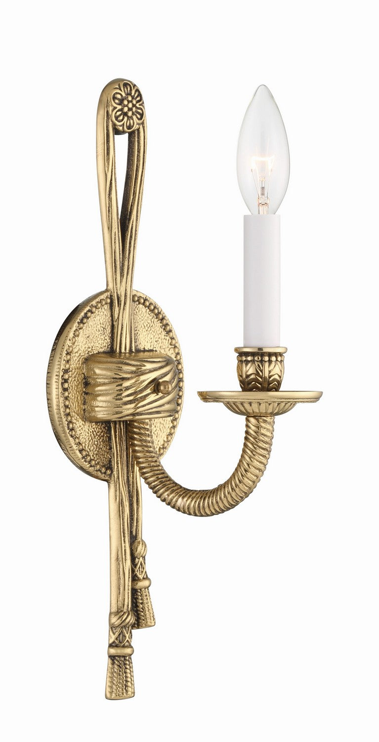 Crystorama - One Light Wall Sconce - Cast Brass Wall Mount - Olde Brass- Union Lighting Luminaires Decor