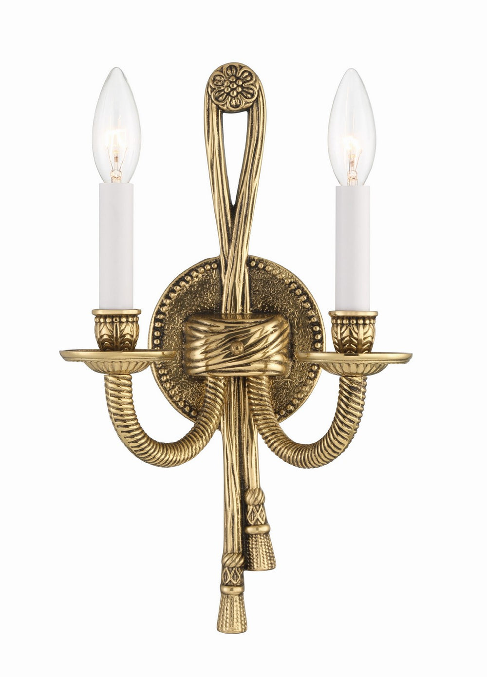 Crystorama - Two Light Wall Sconce - Cast Brass Wall Mount - Olde Brass- Union Lighting Luminaires Decor