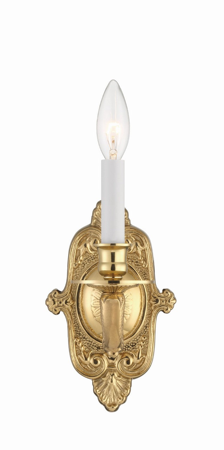 Crystorama - One Light Wall Sconce - Cast Brass Wall Mount - Polished Brass- Union Lighting Luminaires Decor
