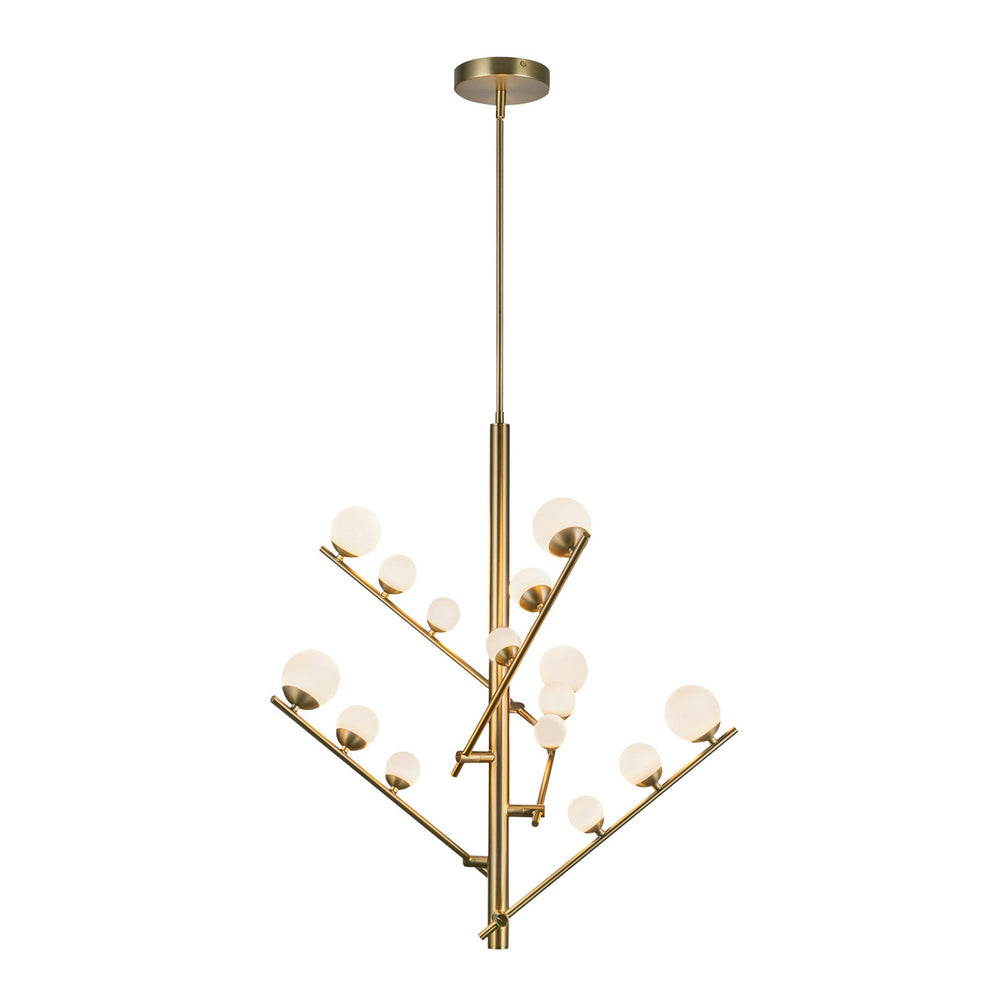Kuzco Canada - LED Chandelier - Cypress - Brushed Gold/Opal Glass- Union Lighting Luminaires Decor