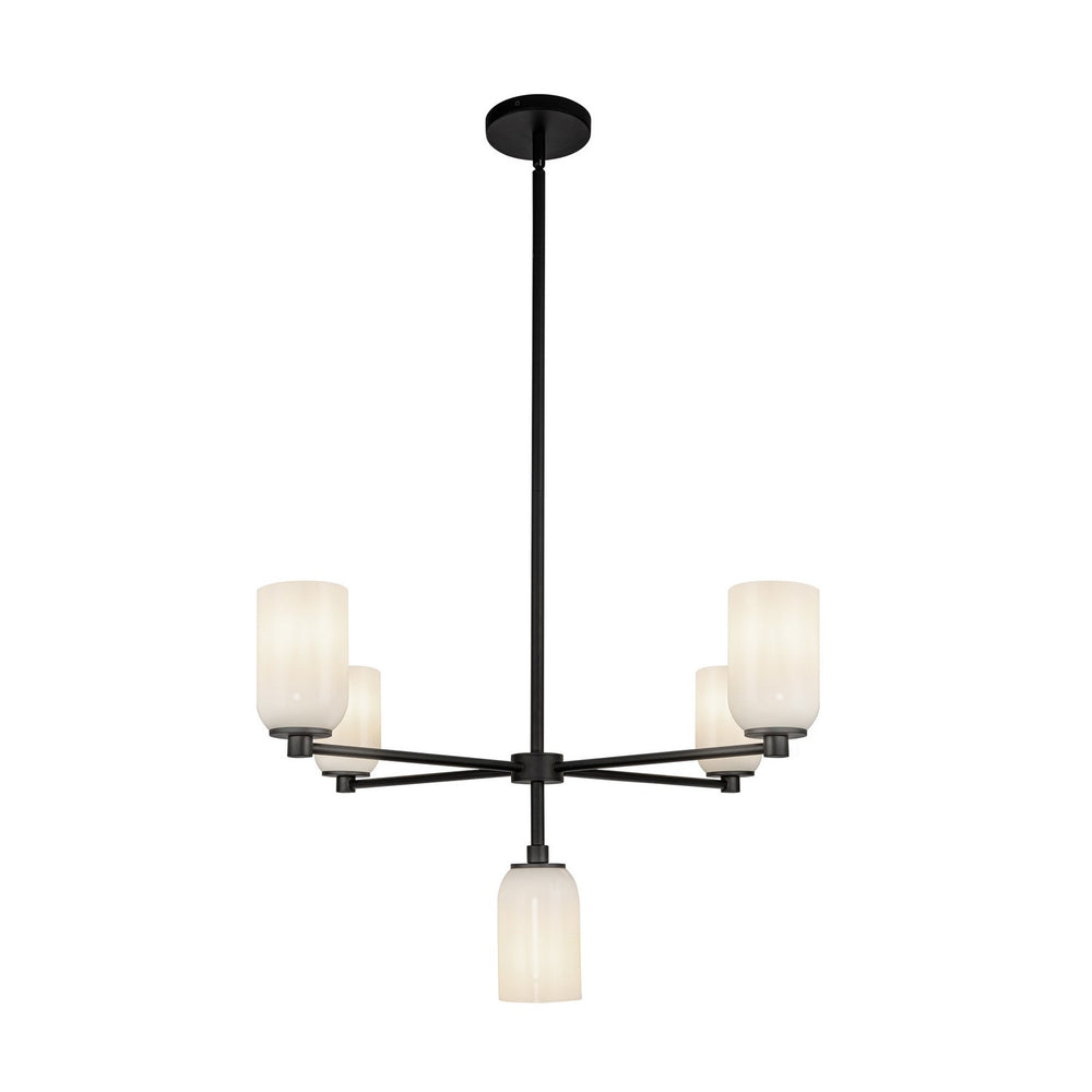 Kuzco Canada - Five Light Chandelier - Nola - Black/Glossy Opal Glass- Union Lighting Luminaires Decor