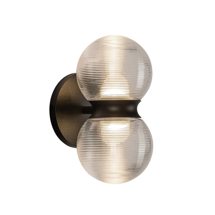 Kuzco Canada - LED Exterior Wall Mount - Peri - Black/Clear Ribbed Glass- Union Lighting Luminaires Decor
