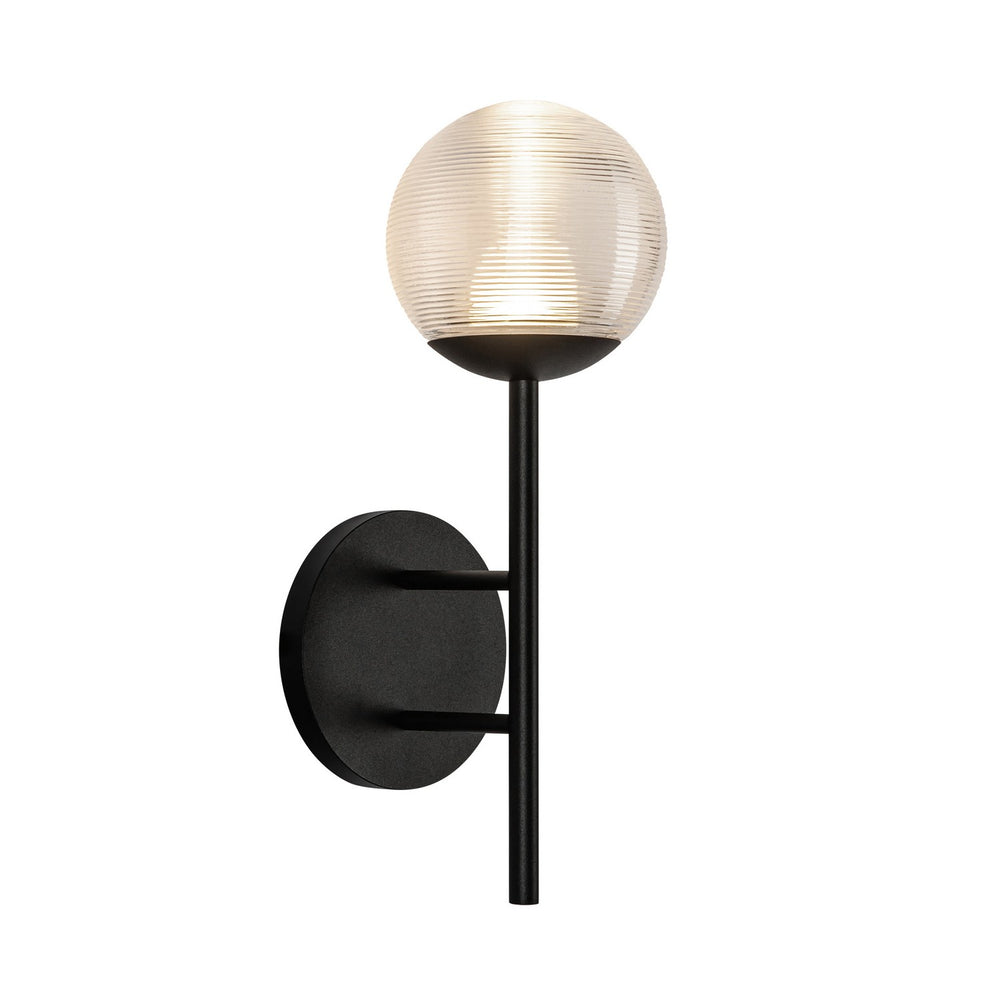 Kuzco Canada - LED Exterior Wall Mount - Claremont - Black/Clear Ribbed Glass- Union Lighting Luminaires Decor