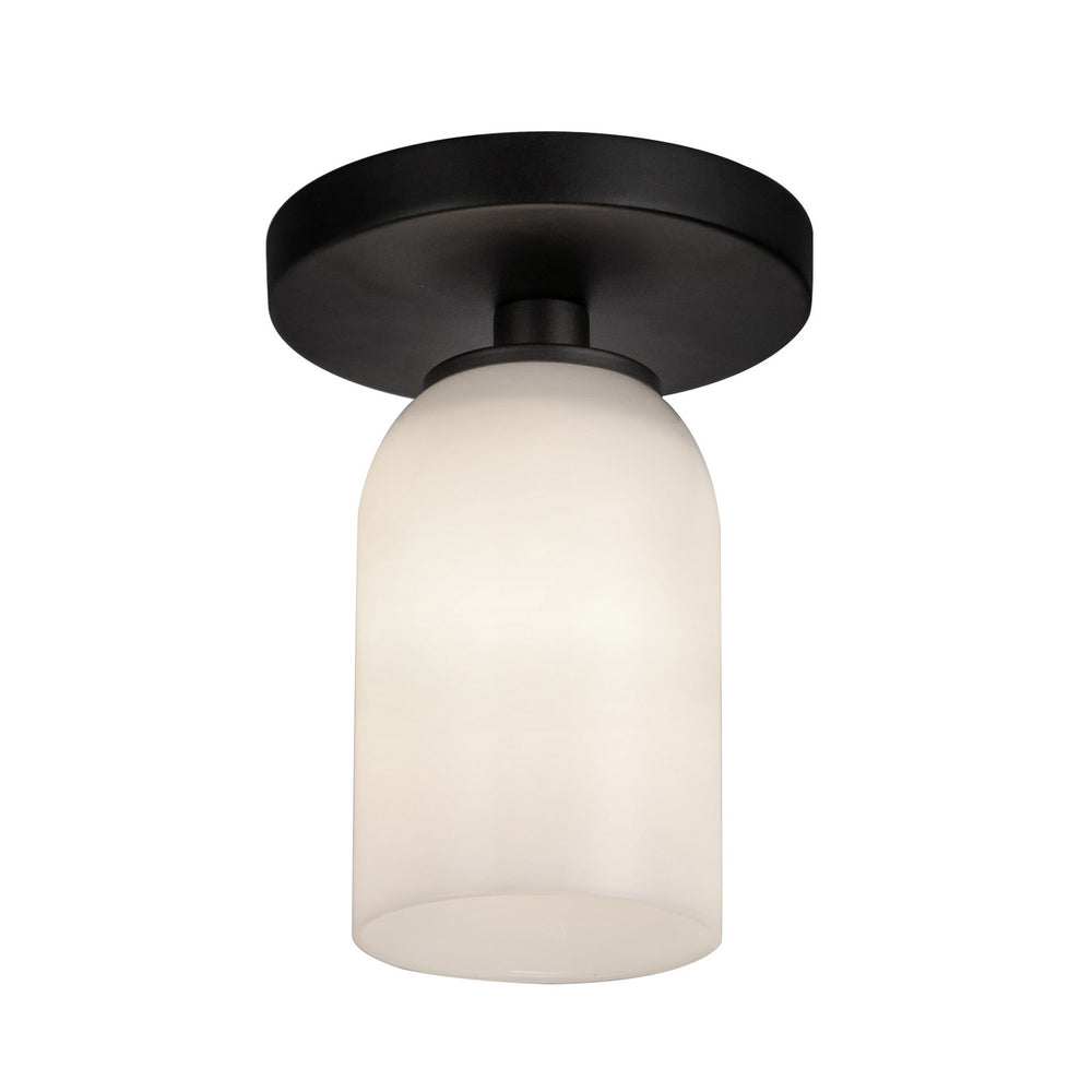 Kuzco Canada - One Light Semi-Flush Mount - Nola - Black/Glossy Opal Glass- Union Lighting Luminaires Decor