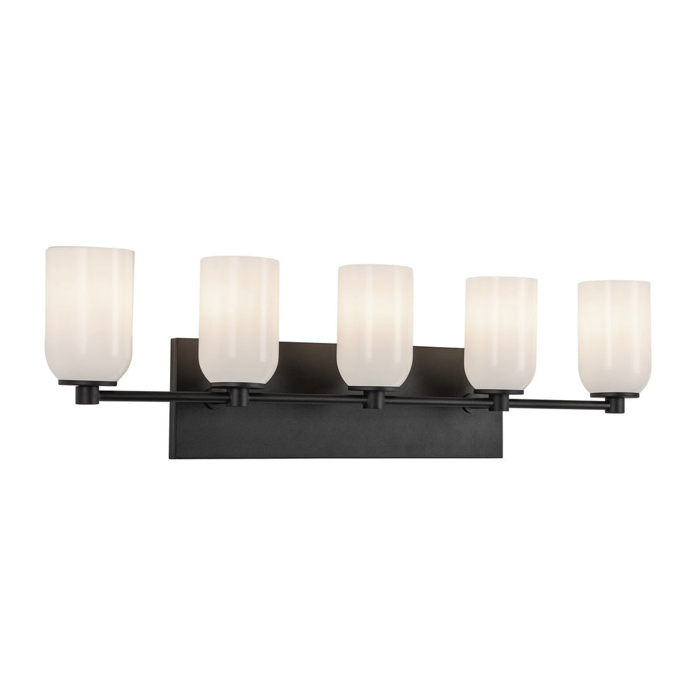 Kuzco Canada - Five Light Vanity - Nola - Black/Glossy Opal Glass- Union Lighting Luminaires Decor