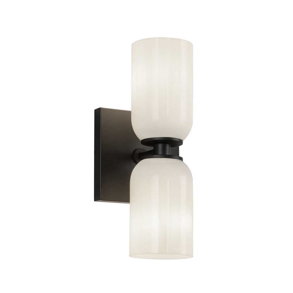 Kuzco Canada - Two Light Wall Sconce - Nola - Black/Glossy Opal Glass- Union Lighting Luminaires Decor