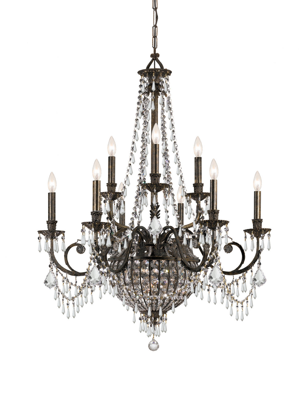 Crystorama - 12 Light Chandelier - Vanderbilt - English Bronze- Union Lighting Luminaires Decor