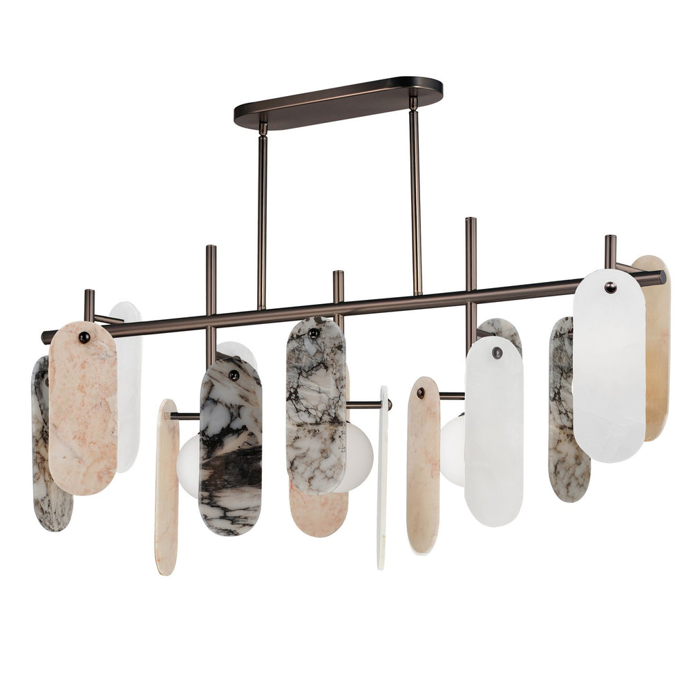 Studio M - LED Linear Pendant - Megalith - Stone - Brushed Bronze- Union Lighting Luminaires Decor