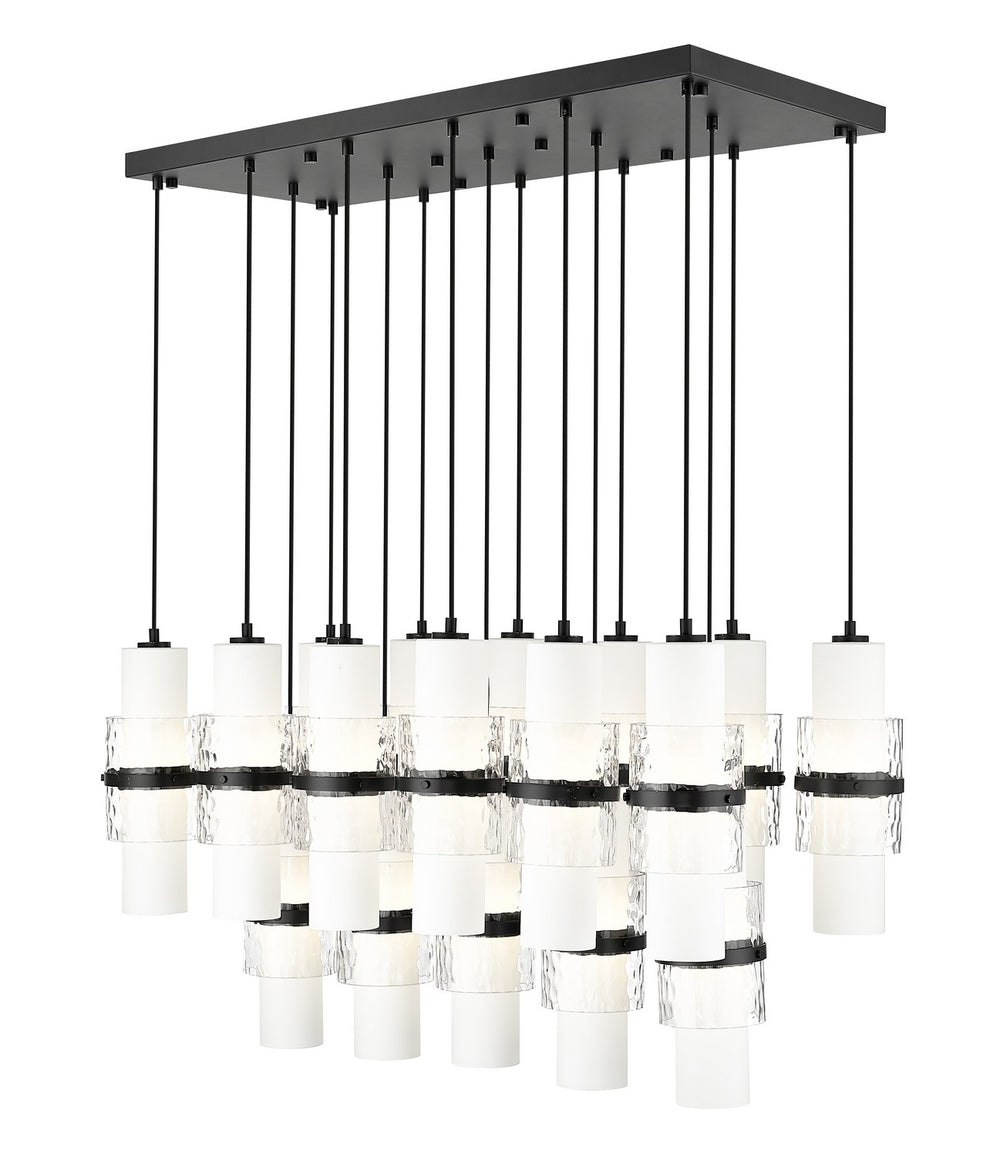 Z-Lite Canada - 17 Light Linear Chandelier - Cayden - Matte Black- Union Lighting Luminaires Decor