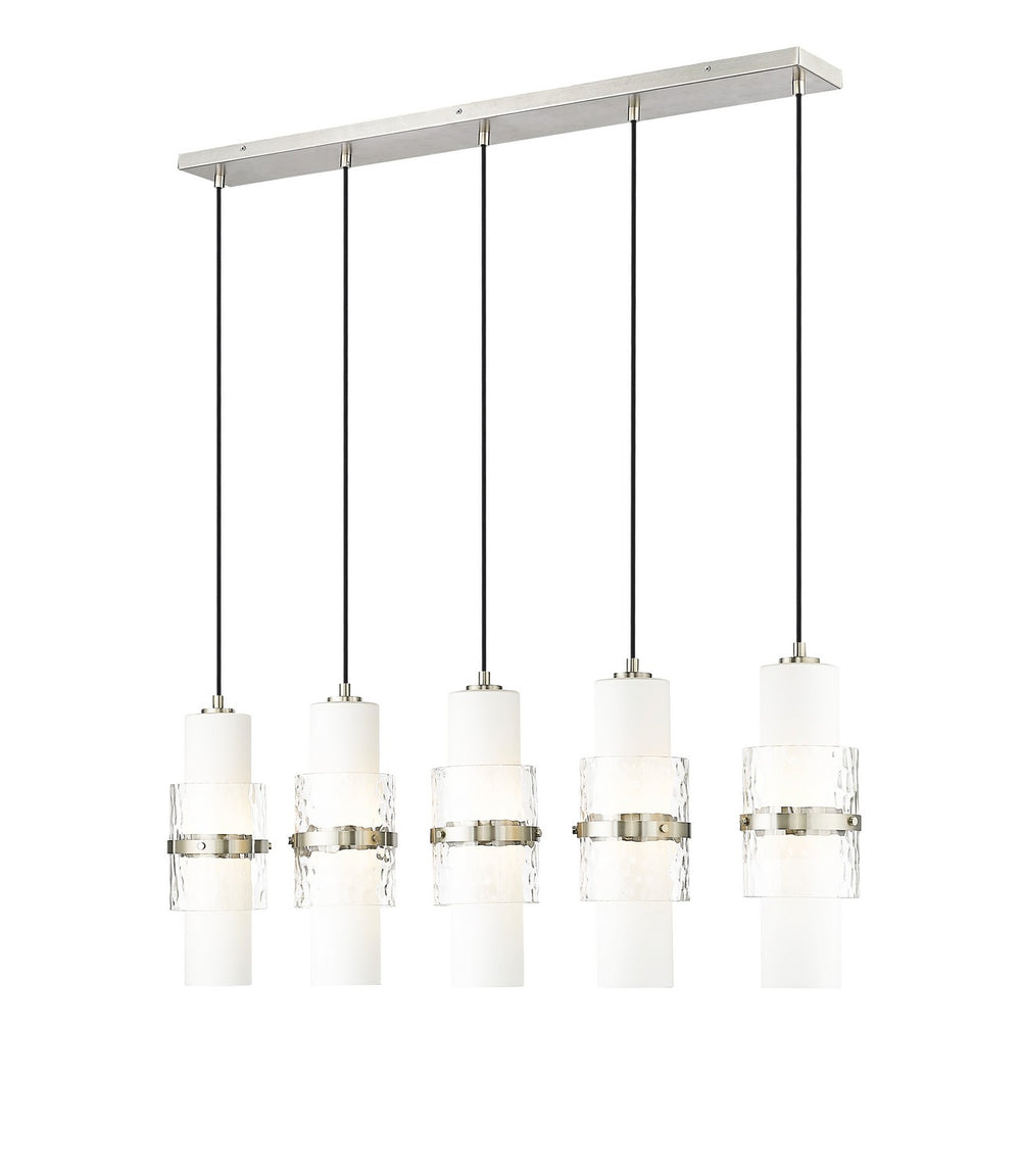 Z-Lite Canada - Five Light Linear Chandelier - Cayden - Brushed Nickel- Union Lighting Luminaires Decor