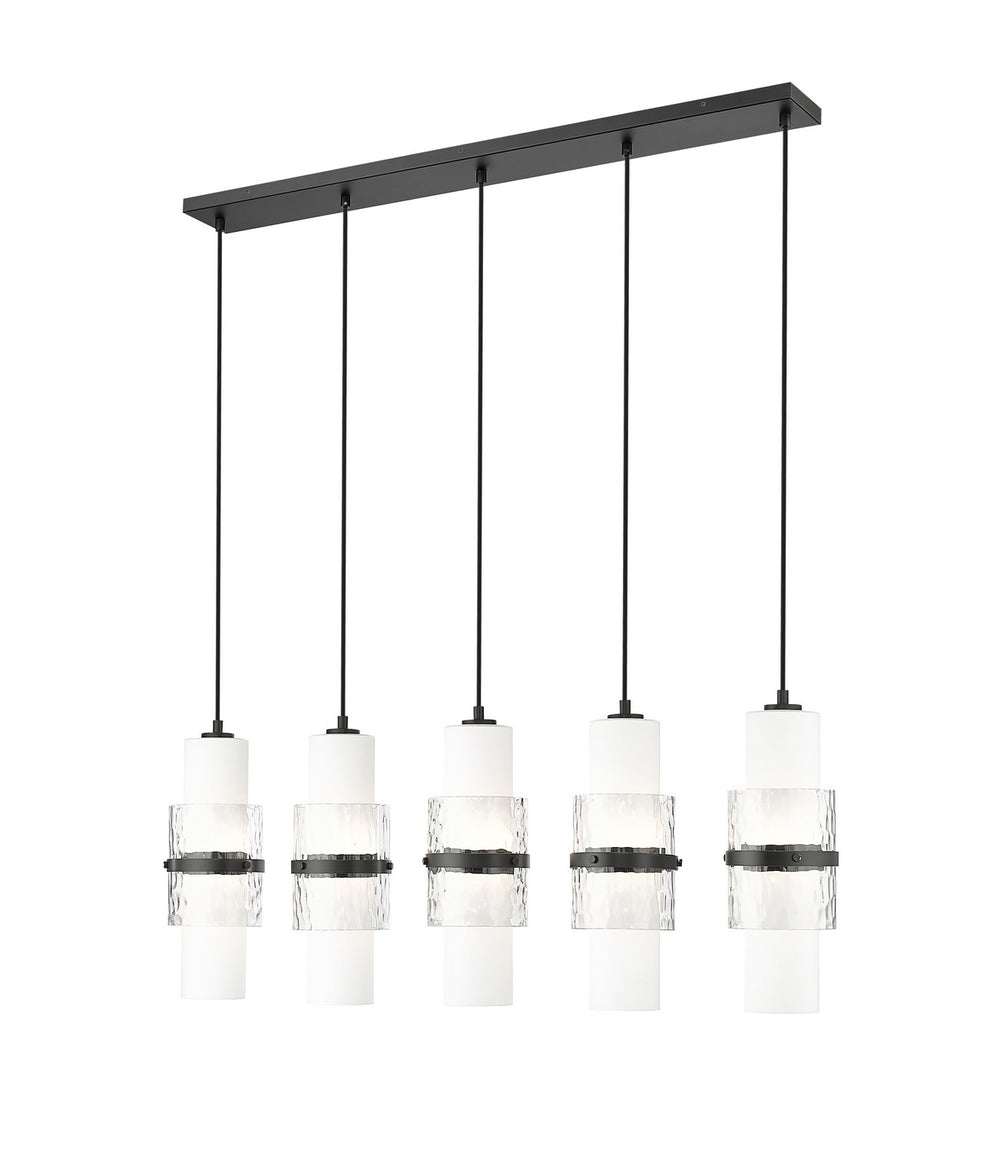 Z-Lite Canada - Five Light Linear Chandelier - Cayden - Matte Black- Union Lighting Luminaires Decor