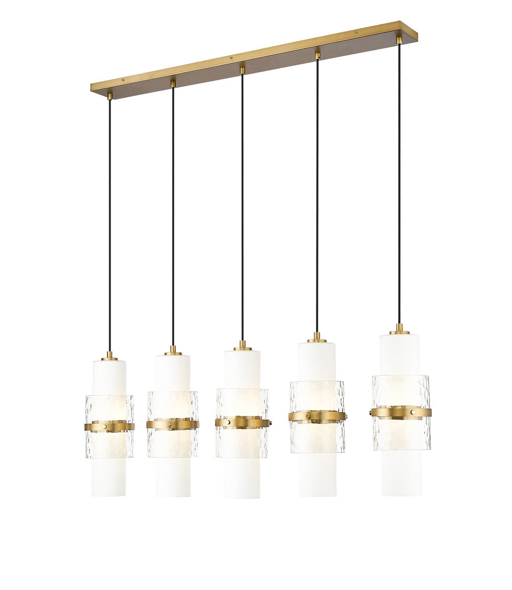 Z-Lite Canada - Five Light Linear Chandelier - Cayden - Modern Gold- Union Lighting Luminaires Decor